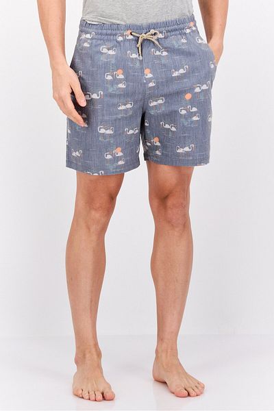 Hurley Men Brand Logo 6 Inseam 17 Outseam Board Shorts, Grey Combo