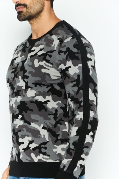 Michael Kors Men Camouflage Logo Long Sleeve Sweatshirt, Multicolor