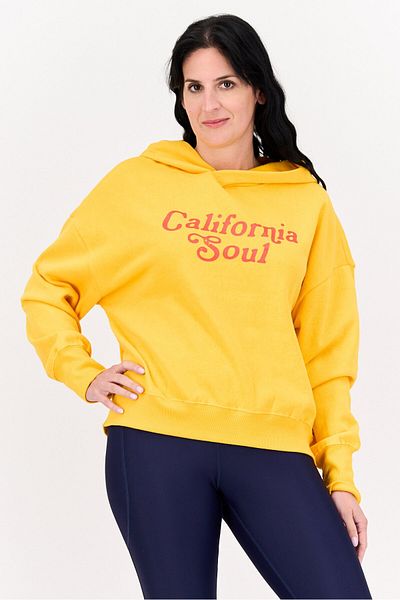 Sage Collective Women Sportswear Fit Long Sleeves Outdoor Sweatshirt, Yellow