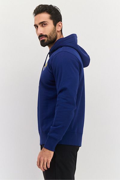 Esprit Men Hooded Brand Logo Long Sleeves Sweatshirt, Dark Blue