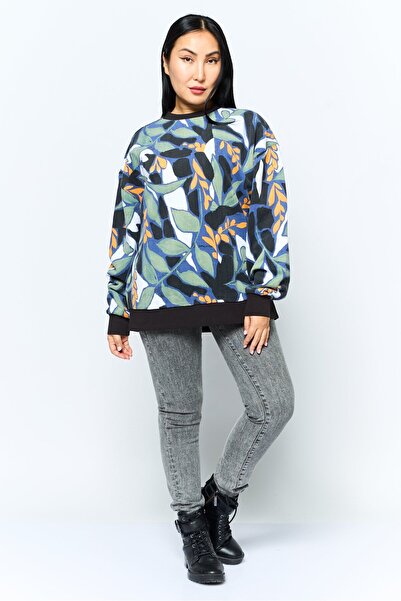 Hugo by Hugo Boss Women Crew Neck Long Sleeve Floral Sweatshirt, Multicolor