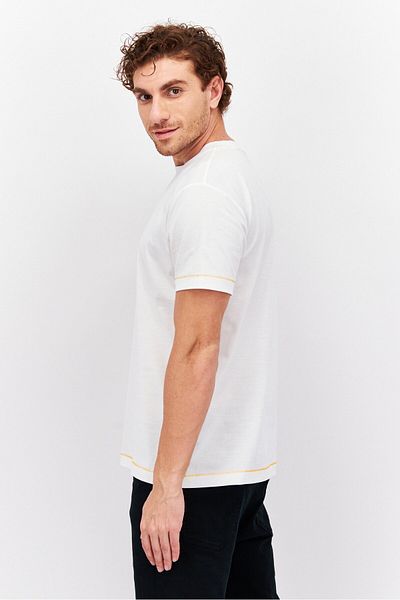 Esprit Men Crew Neck Short Sleeves Plain T-Shirt, White