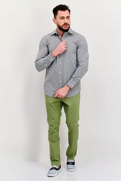 Esprit Men Regular Fit Stripe Long Sleeve Casual Shirt, White
