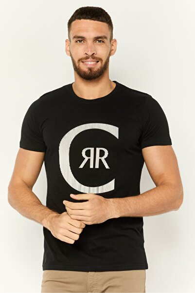 Cerruti 1881 تي شيرت رجالي بشعار العلامة التجارية بأكمام قصيرة ورقبة دائرية، ...