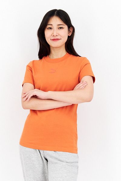 Puma Women Sportswear Fit Short Sleeve Outdoor Tops, Dark Orange
