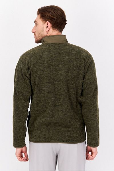 Hurley Men Mock Neck Heather Long Sleeve Sweatshirt, Olive