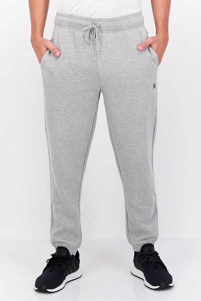 Hurley Men Sportswear Fit Drawstring Outdoor Sweatpants, Light Grey