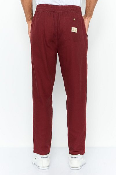 Hurley Men Regular Fit Textured Straight Leg Pants, Marron