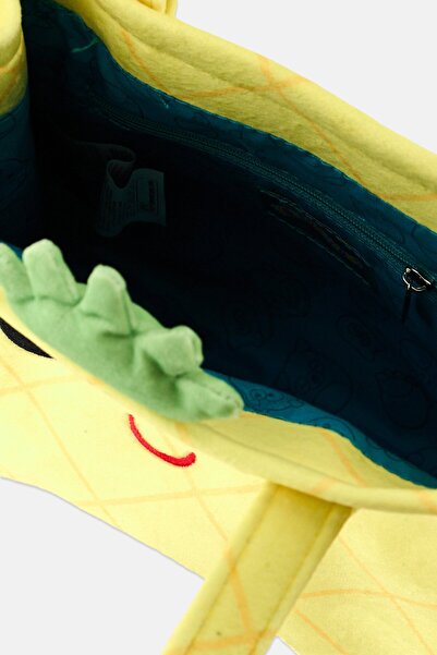 Squishmallows Kids Girl Textured Tote Bag 20 H x 24 L x 8 W cm, Yellow