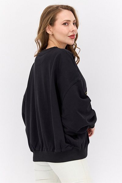 WRANGLER Women Crew Neck Printed Sweatshirts, Black