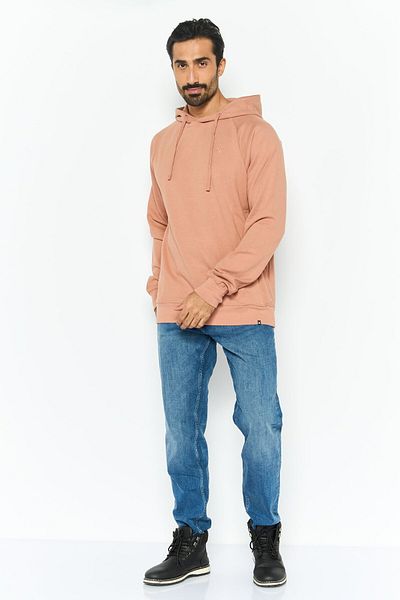 Hurley Men Brand Logo Long Sleeves Hooded Sweatshirt, Rose