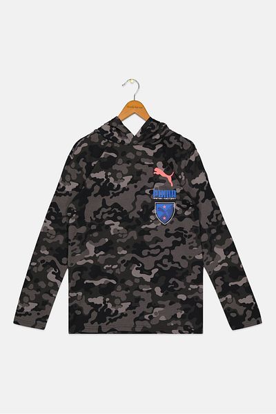 Puma Kids Boy Sportswear Fit Camouflage Sweatshirt, Black