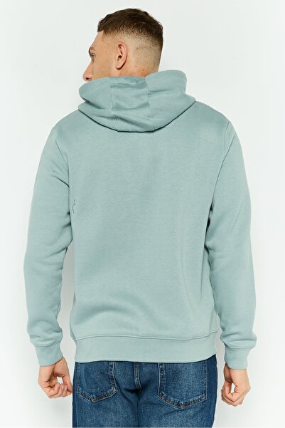 Threadbare Men Graphic Print Long Sleeve Hoodie, Slate Blue