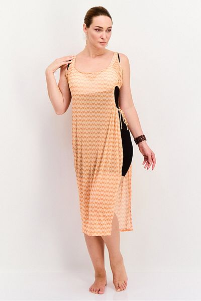 Dippin' Daisy's Women Printed Midi Beach Dress, Peach