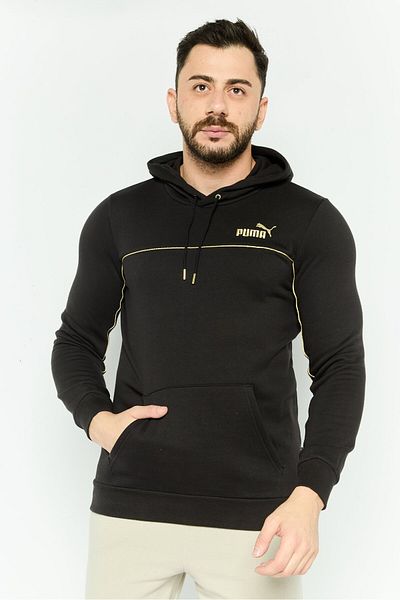 Puma Men Comfort Fit Embroidered Logo Outdoor Sweatshirts, Black