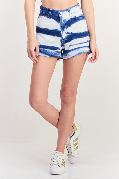 Monki Women Washed Denim Shorts, White