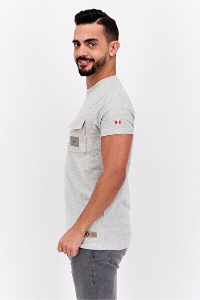 Canadian Peak Men Crew Neck Short Sleeves Solid T-Shirt, Grey