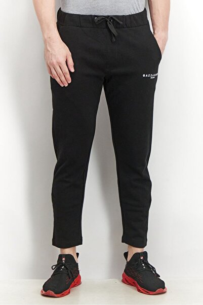 GAZZARRİNİ Men Regular Fit Drawstring Printed Pants, Black