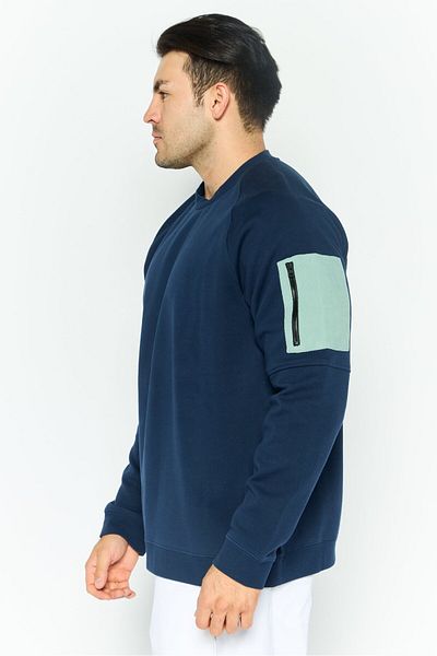 Hurley Men Sportswear Fit Long Sleeve Outdoor Sweatshirt, Navy Blue