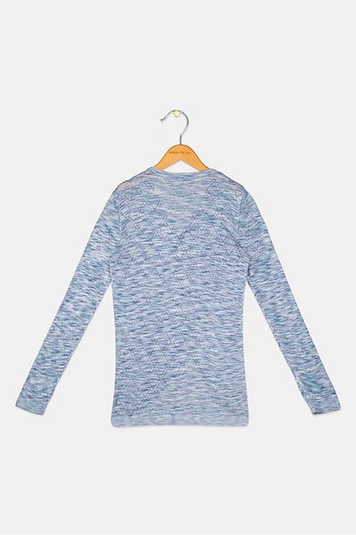 Steve Madden Kids Girl Eyelet Long Sleeve Sweater, Purple