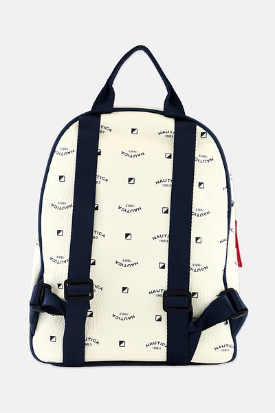 Nautica Women Brand Logo Backpack 30 H x 25 L x 10 W cm, Off White Combo