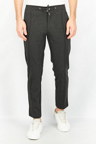 CELIO Men Regular Fit Drawstring Pull-on Heather Pants, Black