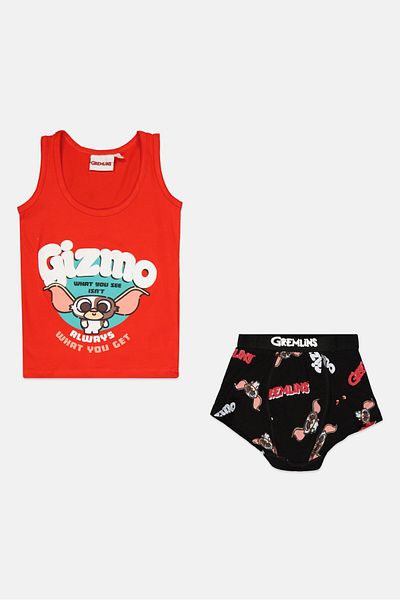 Gremlins Kids Boy 2 Pieces Graphic Print Sleeveless Vest And Boxer Set, Multicolor