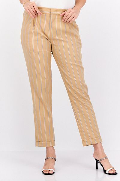 Scotch & Soda Women Slim Fit Stripe Chino Pants, Khaki