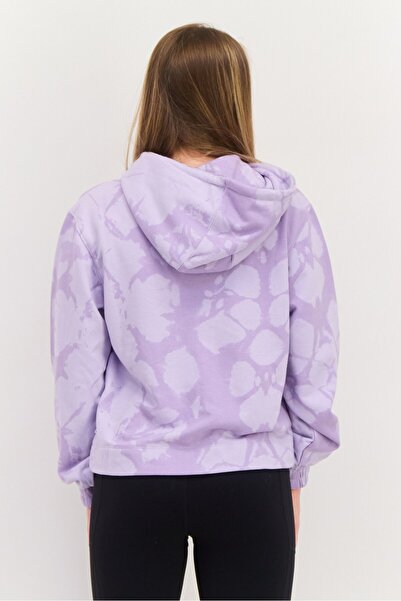 Levi's Women Allover Print Long Sleeves Hooded Sweatshirt, Lavender