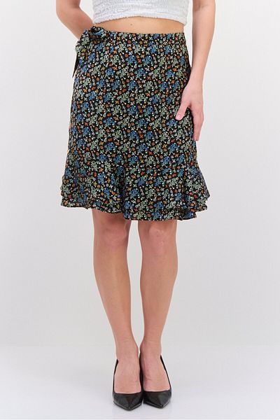 Scotch & Soda Women Allover Print A-line Skirt, Black Combo