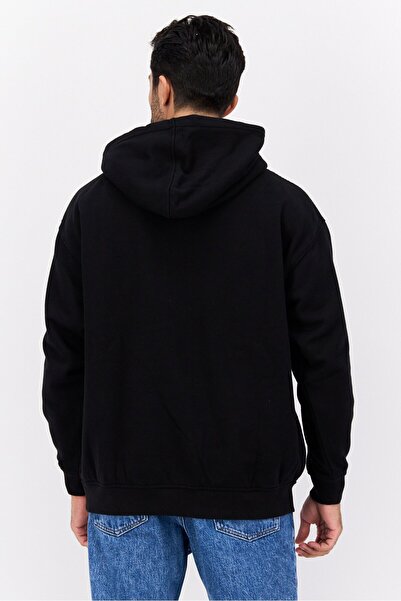 WRANGLER Men Hood Graphic Print Long Sleeves Sweatshirt, Black