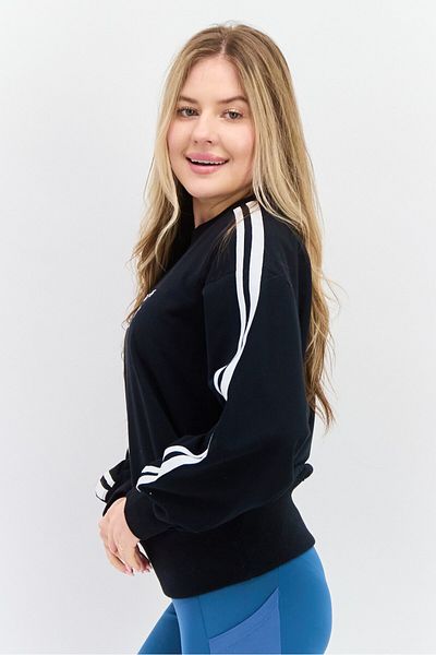 SKECHERS Women Crew Neck Long Sleeve Training Sweatshirts, Black