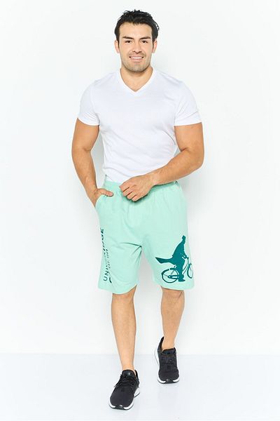 Cambridge Men Brand Logo Basic Shorts, Aqua Green