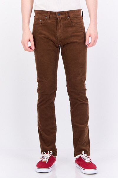 GAP Men Slim Fit Textured Corduroy Pants, Brown