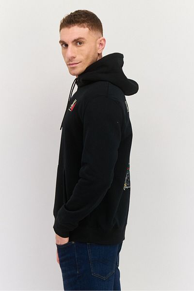 Members Only Men Hooded Embroidered Long Sleeves Sweatshirt, Black
