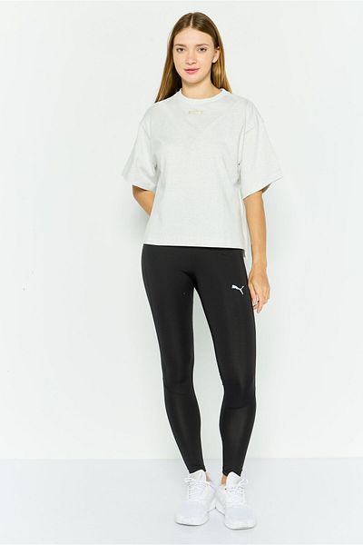 Puma Women Sportswear Fit Short Sleeve Training T-shirts, Heather Grey