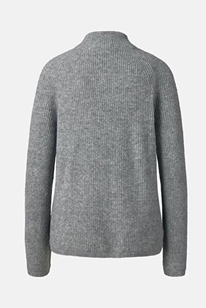 Tchibo Women Mock Collar Long Sleeves Knit Sweater, Grey
