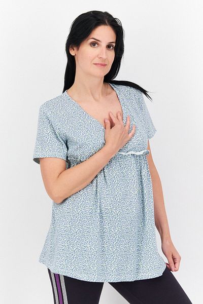 Dagi Women Allover Print Short Sleeves Pajamas, Blue