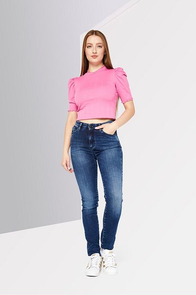Armani Exchange Women Super Skinny Fit Dark Wash Non-Stretchable Denim, Navy