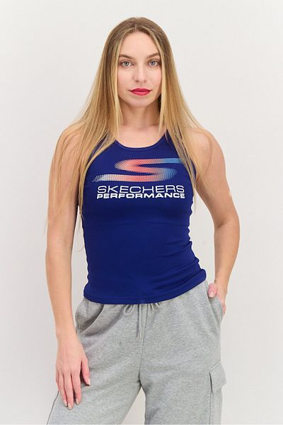 SKECHERS Women Sportswear Fit Sleeveless Training Tank Top, Blue