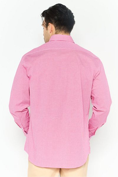 TailorByrd Men Regular Fit Micro Checkered Long Sleeves Casual Shirt, Red