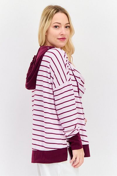 Jones of New York Women Sportswear Fit Long Sleeve Walking Sweatshirts, Pink