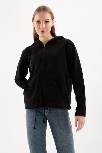 Fashion Friends Zippered Polar Sweat Black