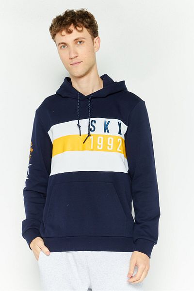 SKECHERS Men Sportswear Fit Long Sleeves Outdoor Hoodies, Navy
