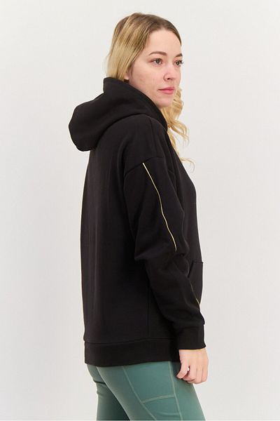 Puma Women Comfort Fit Embroidered Logo Outdoor Sweatshirts, Black