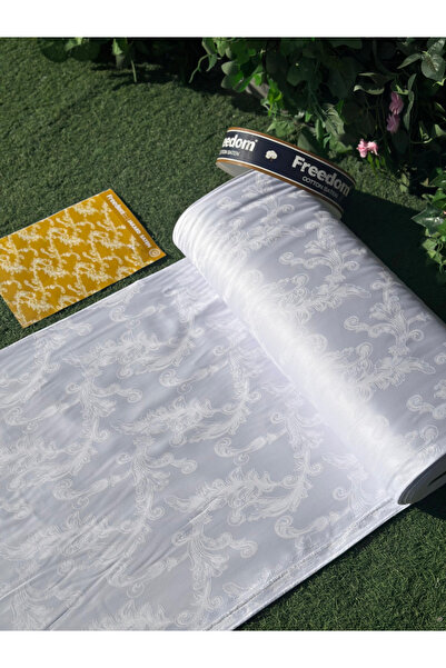 Freedom 1 Top Jakarlı Pamuk Saten Kumaş 30 Metre - Çiçekli Jakar Kumaş