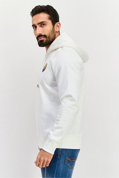 Esprit Men Brand Logo Long Sleeves Hooded Sweatshirt, White