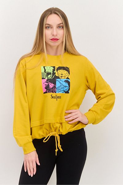 SKECHERS Women Sportswear Fit Training Sweatshirt, Golden Yellow