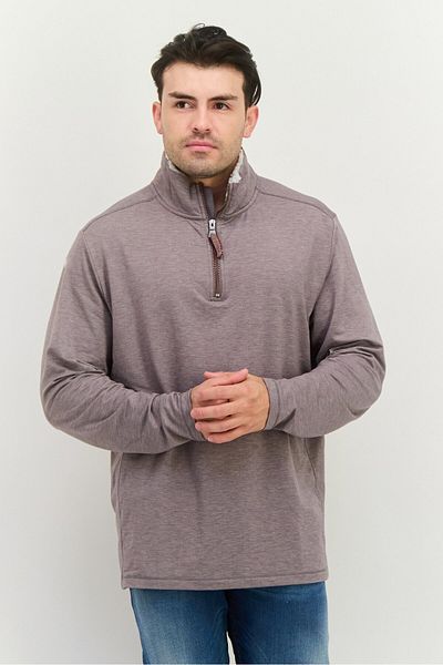 True Grit Men High Neck Long Sleeves Heather Sweatshirt Grey