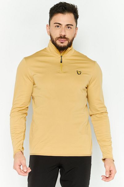 Lyle & Scott Men Mock Neck Brand Logo Long Sleeve Sweatshirts, Khaki